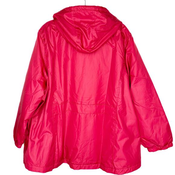 totes Pink Fleece Lined Removable Hood Zip Lightweight Windbreaker Jacket 3XL - Picture 2 of 15